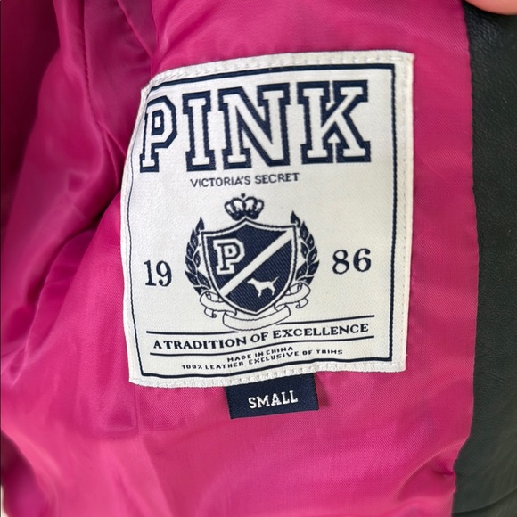VS PINK Black Leather Jacket - Picture 5 of 7